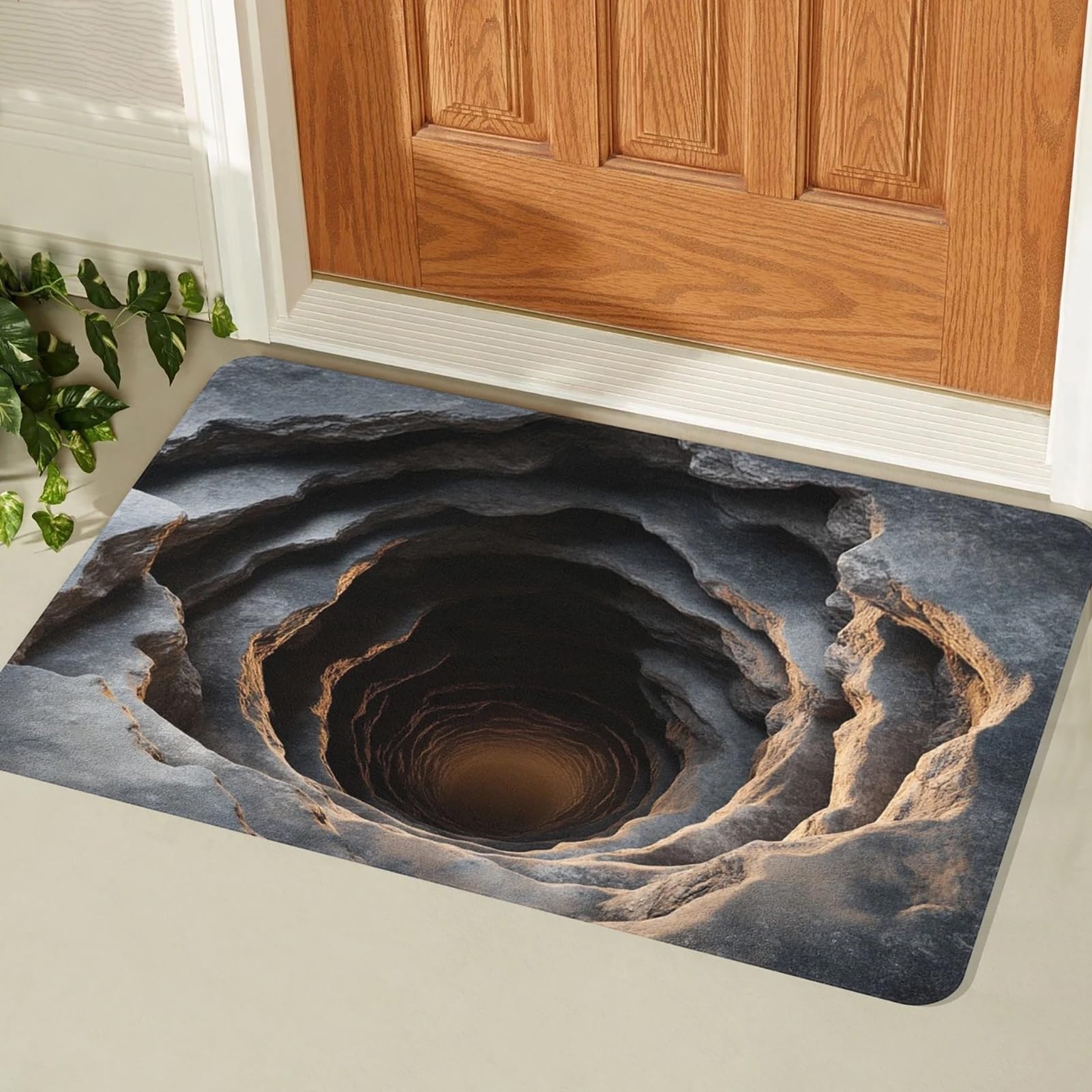 Avsmgp C 3D Rugs Optical Illusion, Soft Arpet Rugs- Non Slip Washable Vortex Illusion Floor Mat- For Door Entrance, Bathroom, Stairs, Playroom, Living Room,,60 * 90Cm