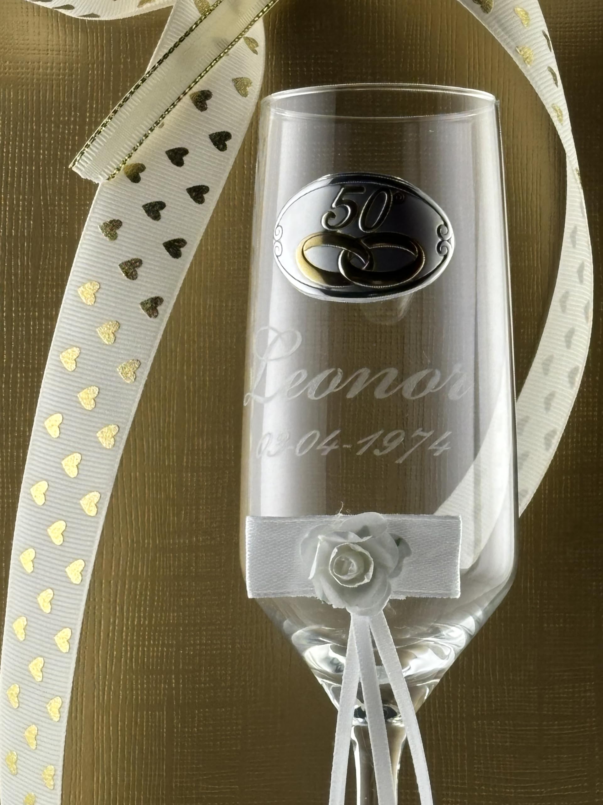 Copas Grabadas para 50 Años – Regalo para Bodas de Oro y Aniversarios – Personalizadas en Cristal