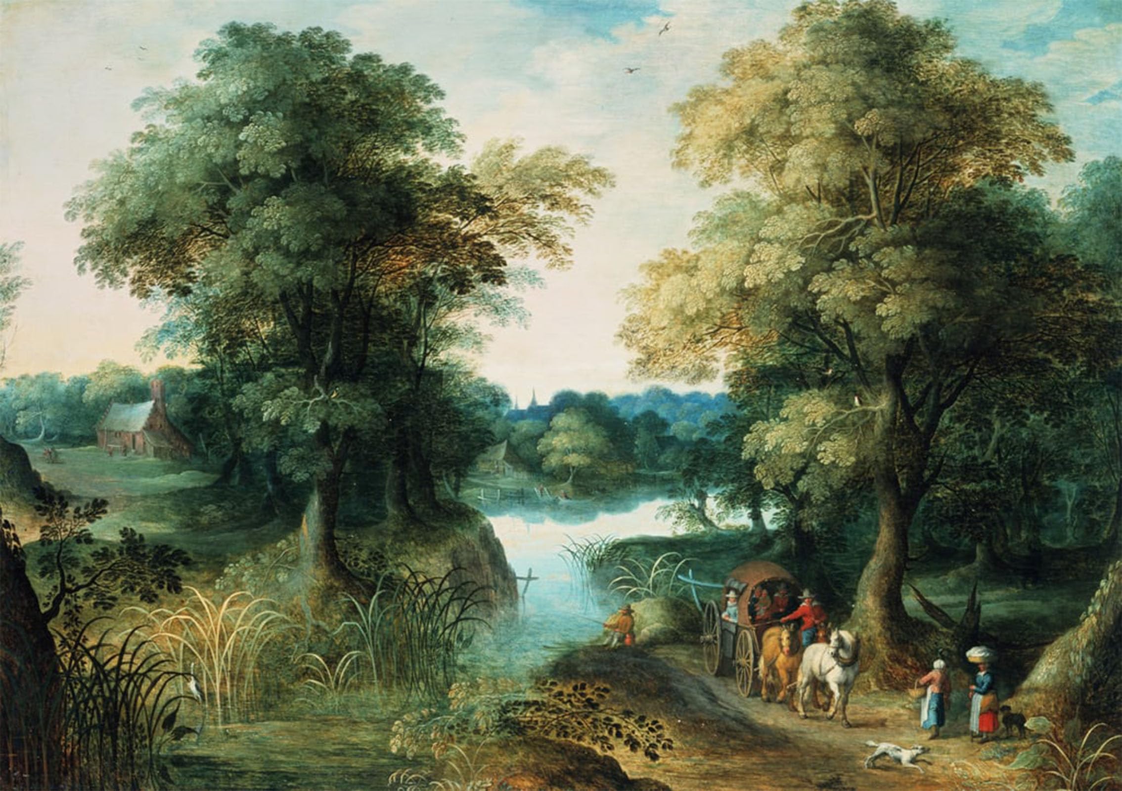 ARTXLXXBN Famous Art Print Poster Vintage Wall Art River Landscape by Jan the Elder Brueghel Canvas Art Poster for Home Decor 60x90cm
