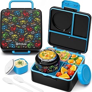 Fimibuke Bento Box for Kids with Thermos, 60OZ Ben...