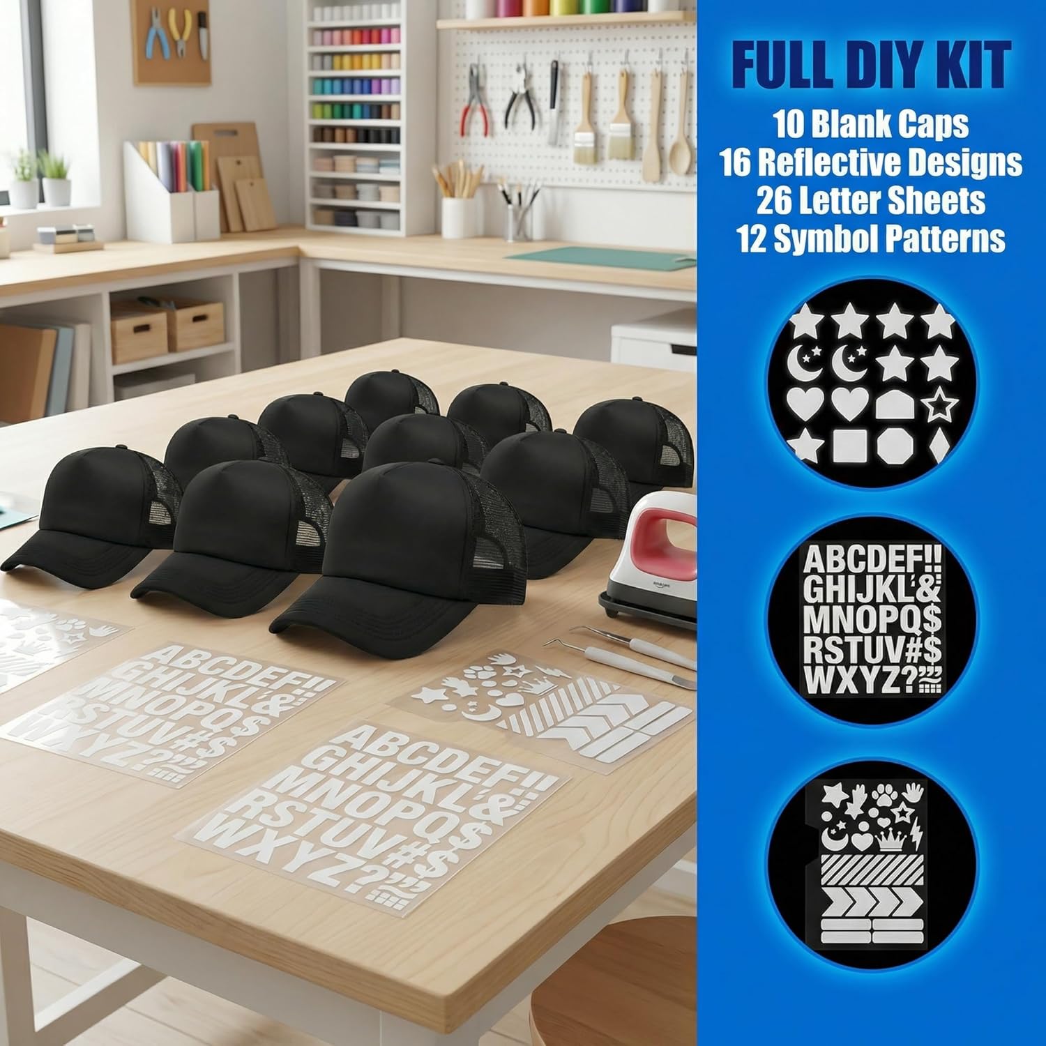 10 Pcs Sublimation Blank Trucker Hats Bulk Mesh Baseball Cap for Men and Women,Hat DIY Printable Heat Transfer Paper