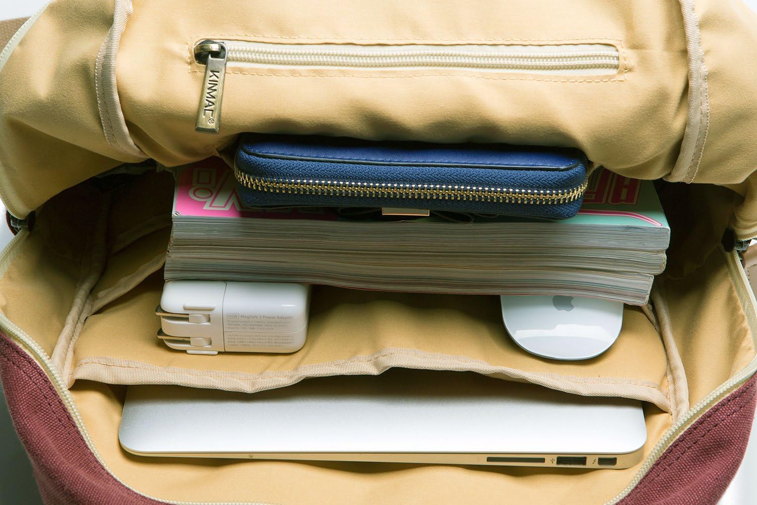 Kinmac Canvas Backpack with Massage Cushioned Straps,Travel Outdoor Backpack (Wine-Bohemian) - Image 4