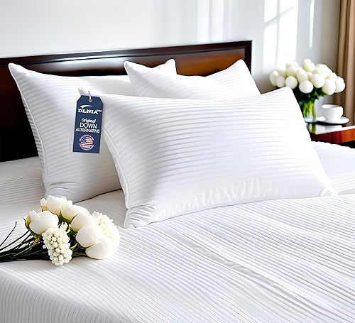 DLNIA Juego de 2 almohadas de cama de lujo, tamaño Queen, almohadas de hotel, tamaño Queen, juego de 2, almohadas esponjosas para cama con disponible en Yaxa Colombia