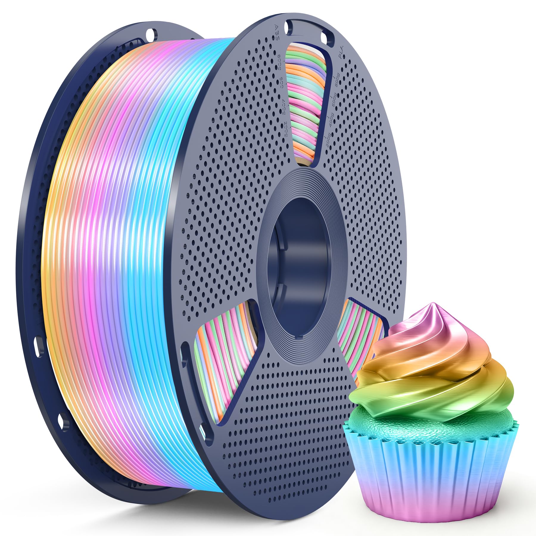 SUNLU Silk Rainbow PLA Filament 1.75mm,1KG, Rainbow Silk 04