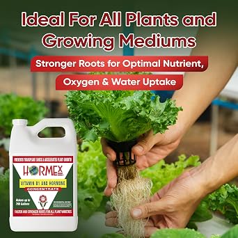 Hormex Liquid Rooting Hormone Concentrate with B1 Root Growth Stimulator for Strong, Healthy Plants - Prevents Transplant Shock - Houseplants, Gardens, Hydroponics, Trees, Fruits & Vegetables, 128oz