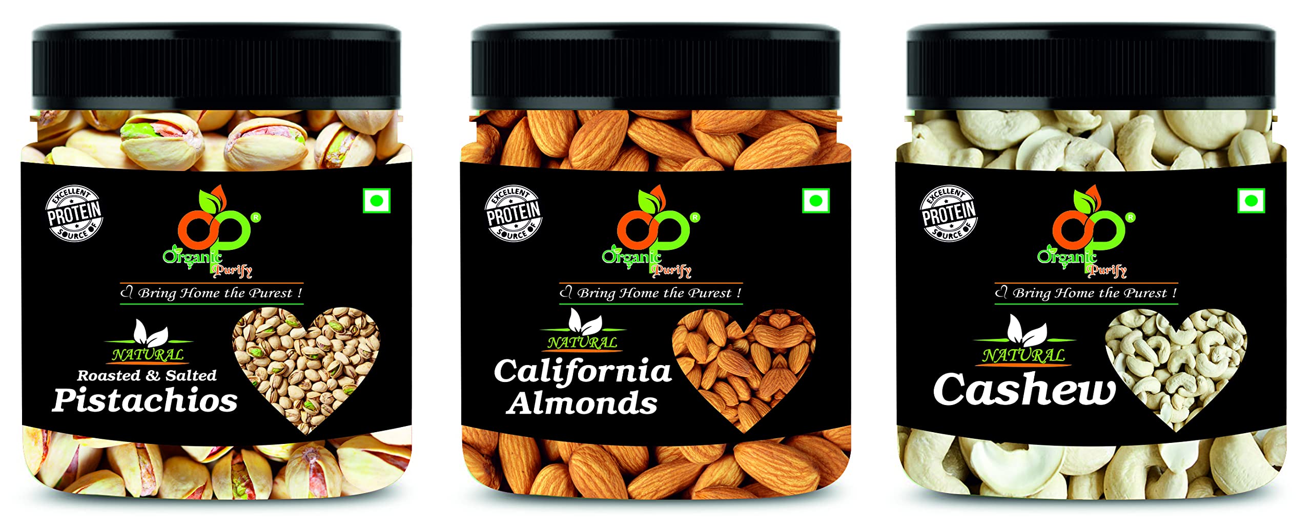 Organic Purify Fresh and Healthy Almond & Cashew & Pistachio Dry Fruits Combo Pack - Almond - 250g + Cashew - 250g + Pistachio - 250g | Badam/Kaju/Pista | Pack of 3 - 750gm (Diwali Celebration Pack) Deepawali Gift Pack For Family, Friends, Corporate  (B09J2P51V3) Amazon Price History, Amazon Price Tracker