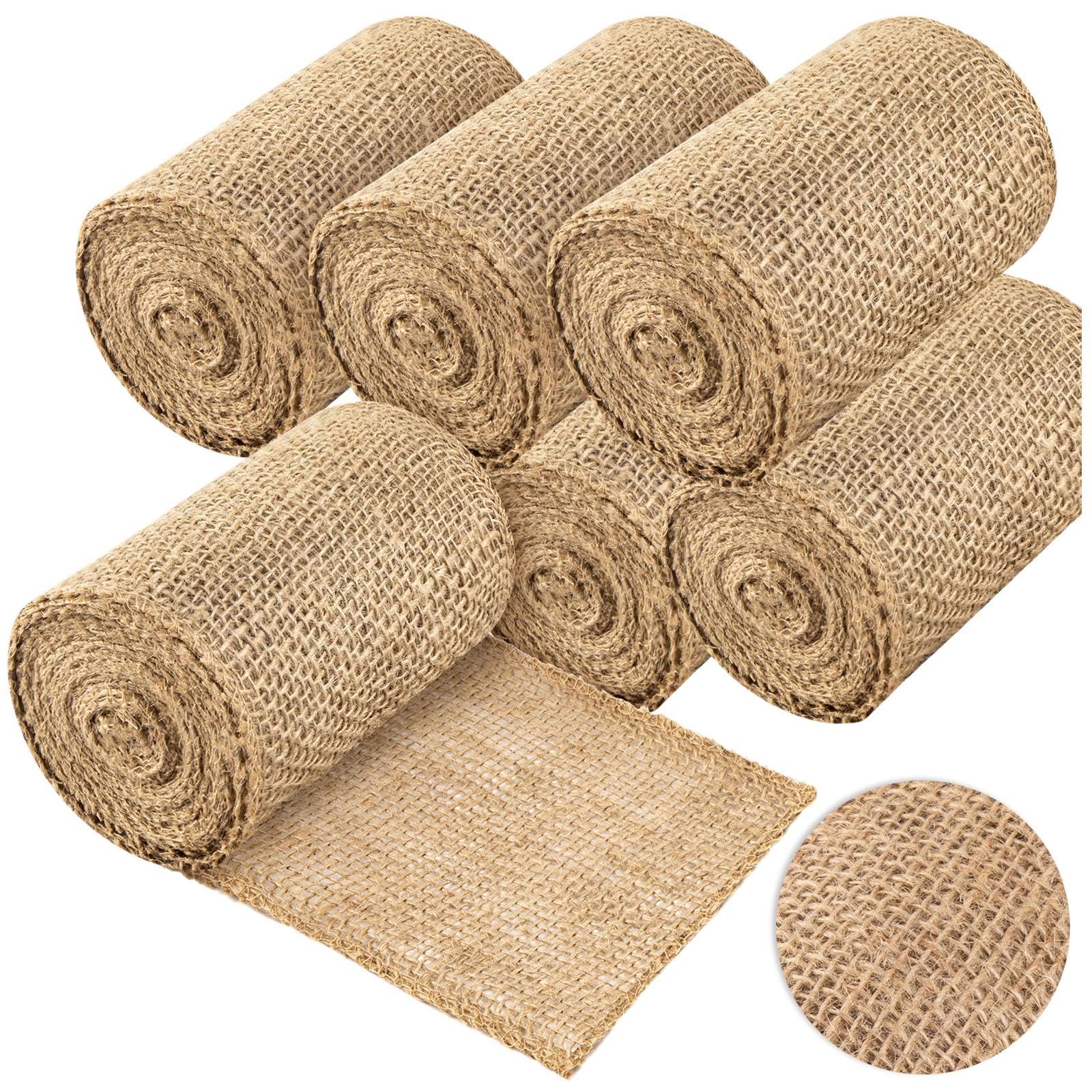 6 rotoli di iuta naturale, rotoli di iuta extra lunghi per giardinaggio, 12,7 cm x 43 m, protezione per alberi invernali, protezione per alberi, bendaggio per piante antigelo, idratante