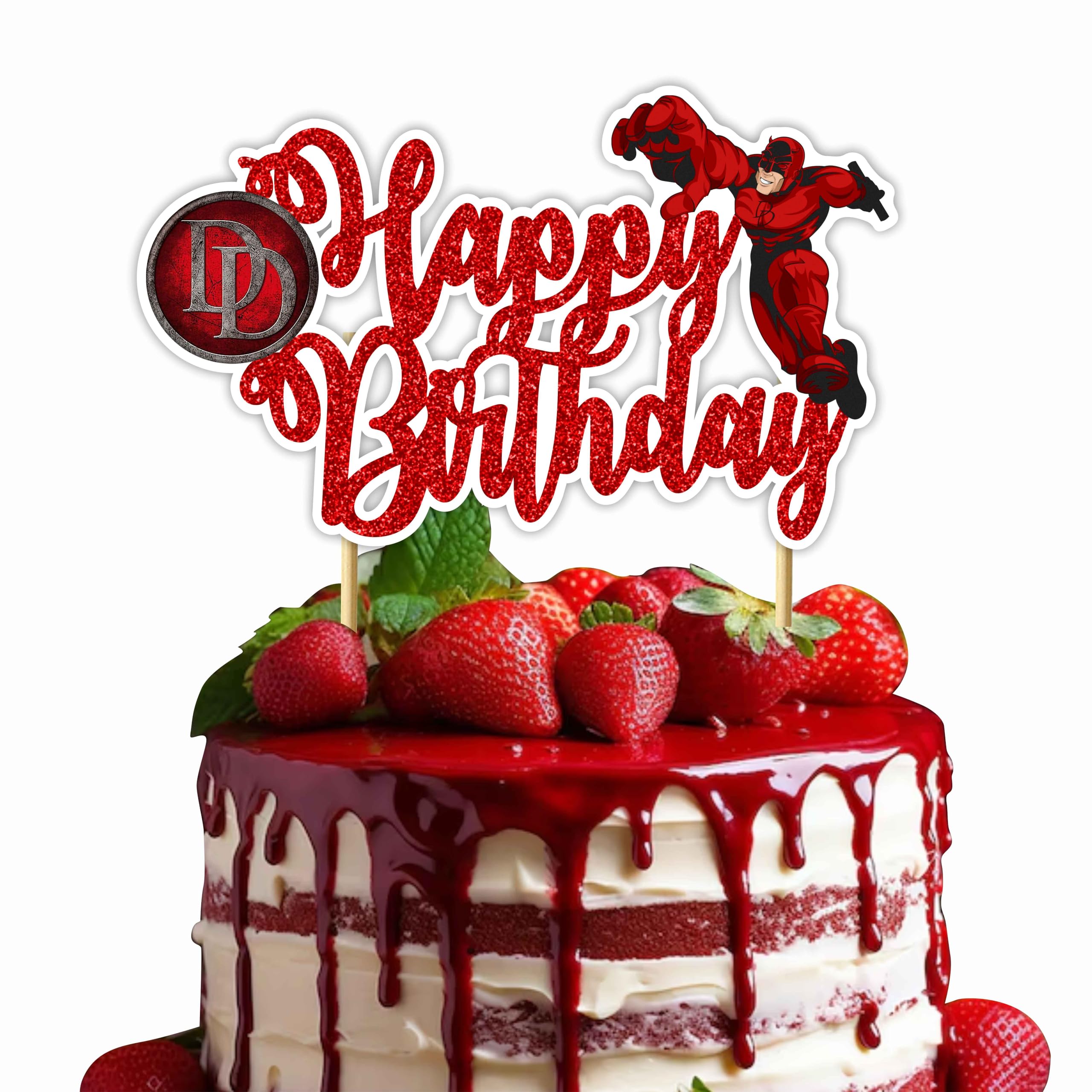 DarDvil Happy Birthday Cake Topper - Birthday Decorations.
