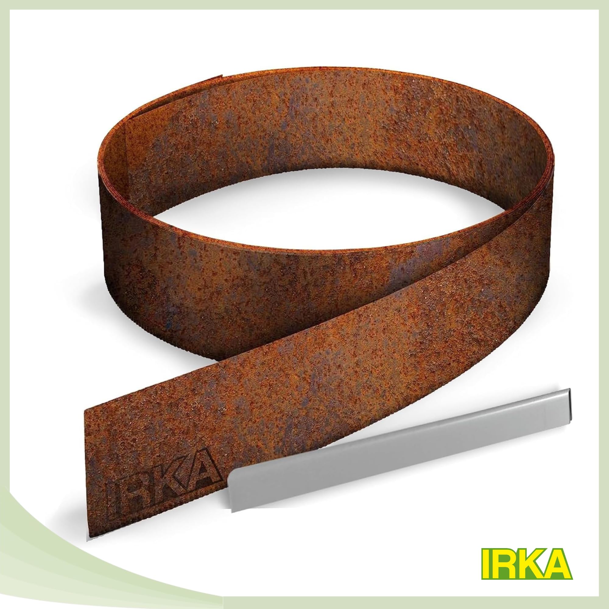 IRKA Rasenkante Cortenstahl L5m H20cm – Flexible Beeteinfassung 1 mm stark Rasenkantenband für Garten Beetbegrenzung Beetumrandung