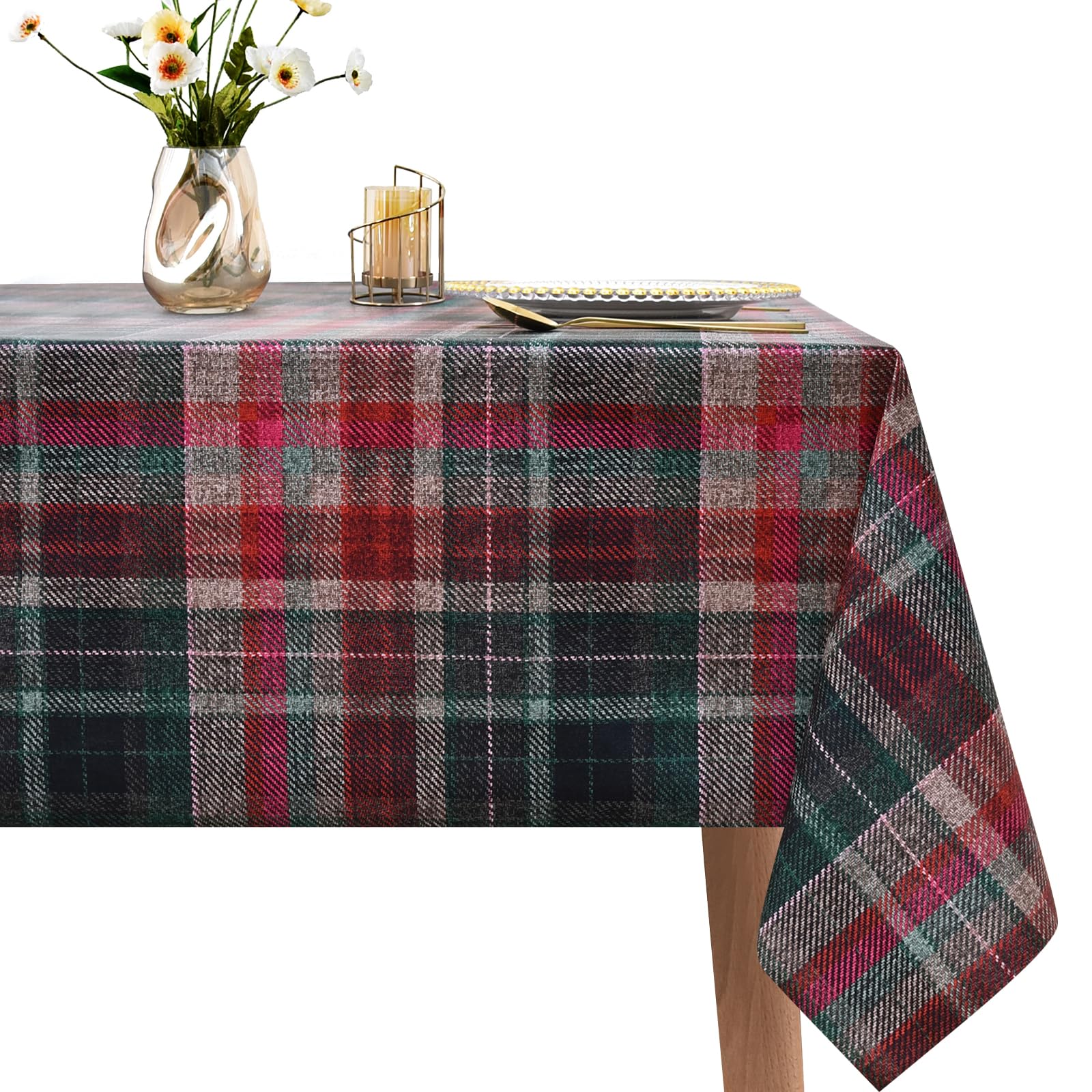 WenYa Premium PVC Tablecloth, Waterproof, Wipe-Clean & Scratch-Resistant Table Cover