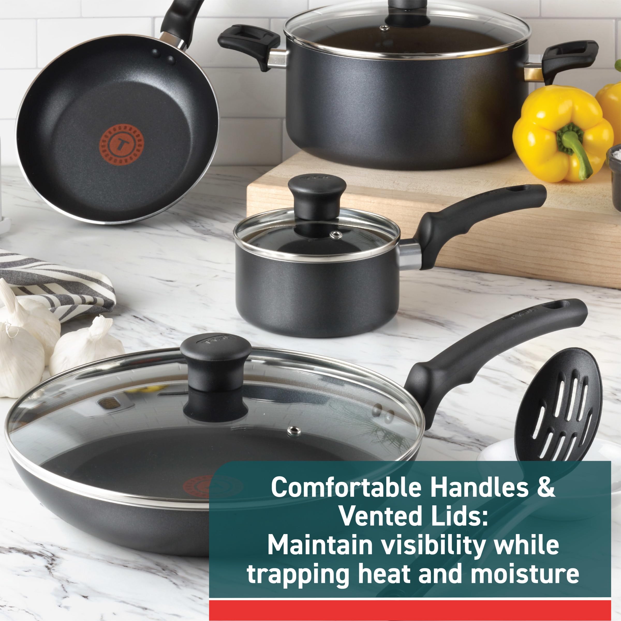 Amazon.com: T-fal Essentials Non-Stick Pots and Pans Cookware 10