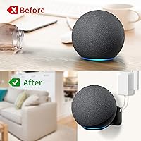 Vista 6 de HomeMount Soporte de pared de metal para Google Nest Mini y Echo de 4ª generación, soporte de pared para altavoz con gestión de cables para ocultar