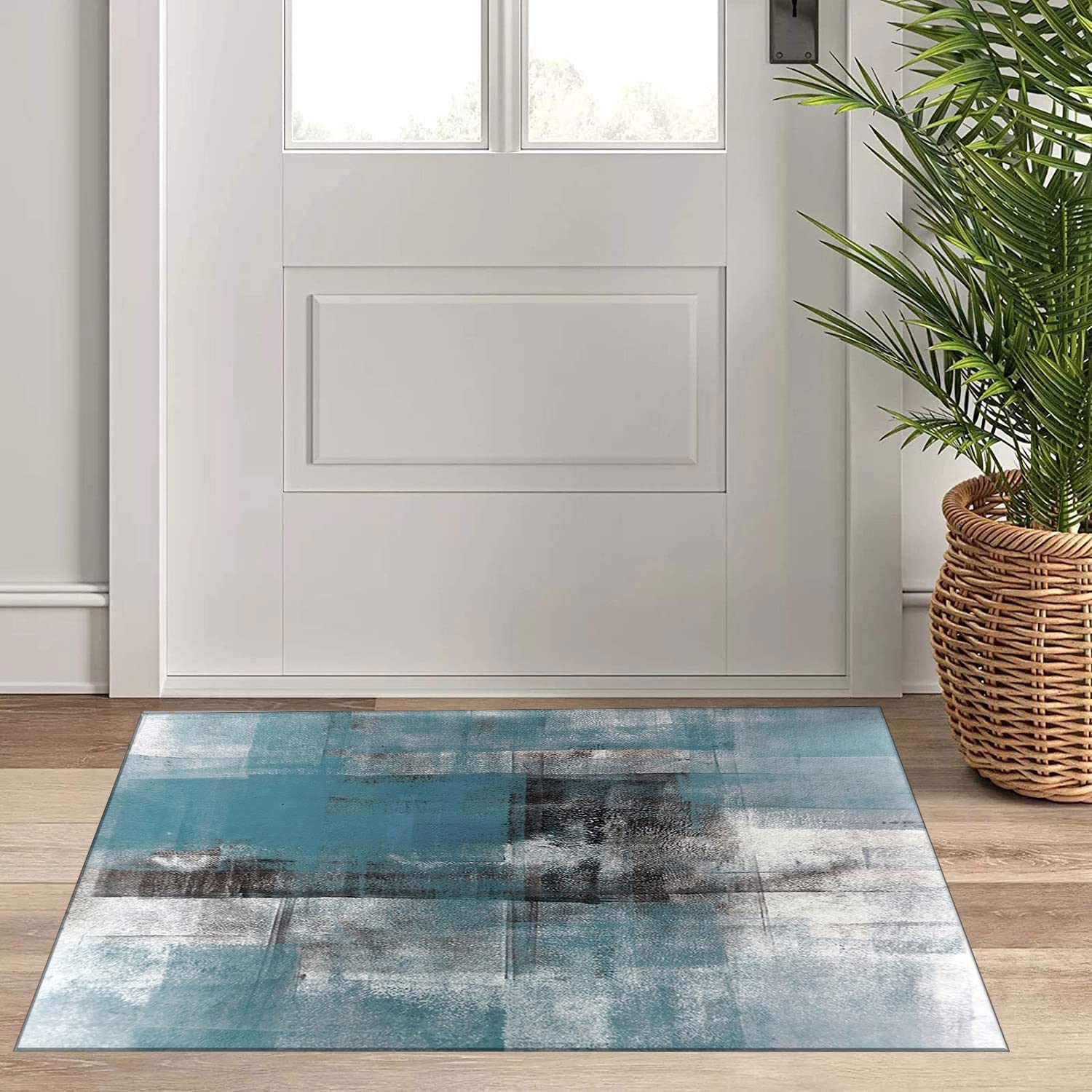 Läufer Teppich Flur rutschfest Teppich für Küche Wohnzimmer Modern Abstrakt Design