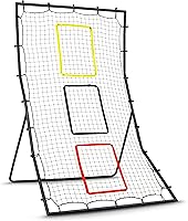 GoSports 6x4 ft Baseball & Softball Pitching Fielding Rebounder - 3-Zone Pitch Back Net for Solo Practice
