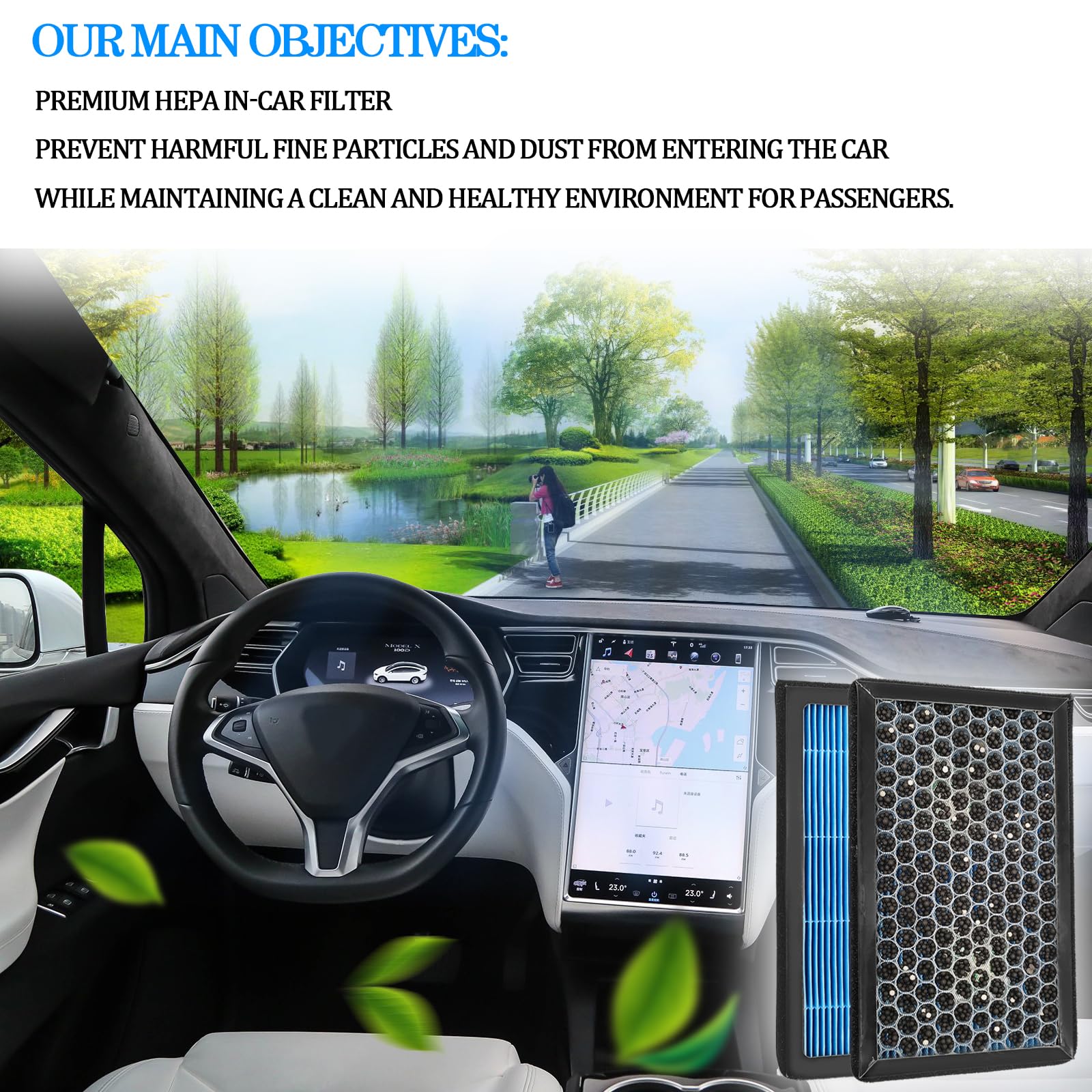 Snapklik.com : NOTISH 2 Pack HEPA Air Filter For Tesla Model 3 Model Y ...
