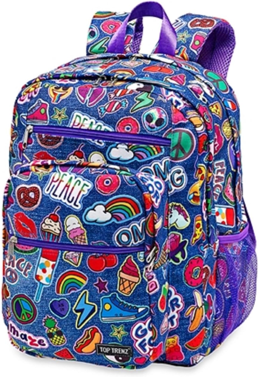 Top Trenz Inc Scented 5 Zipper Backpacks (Patch V2 BP)