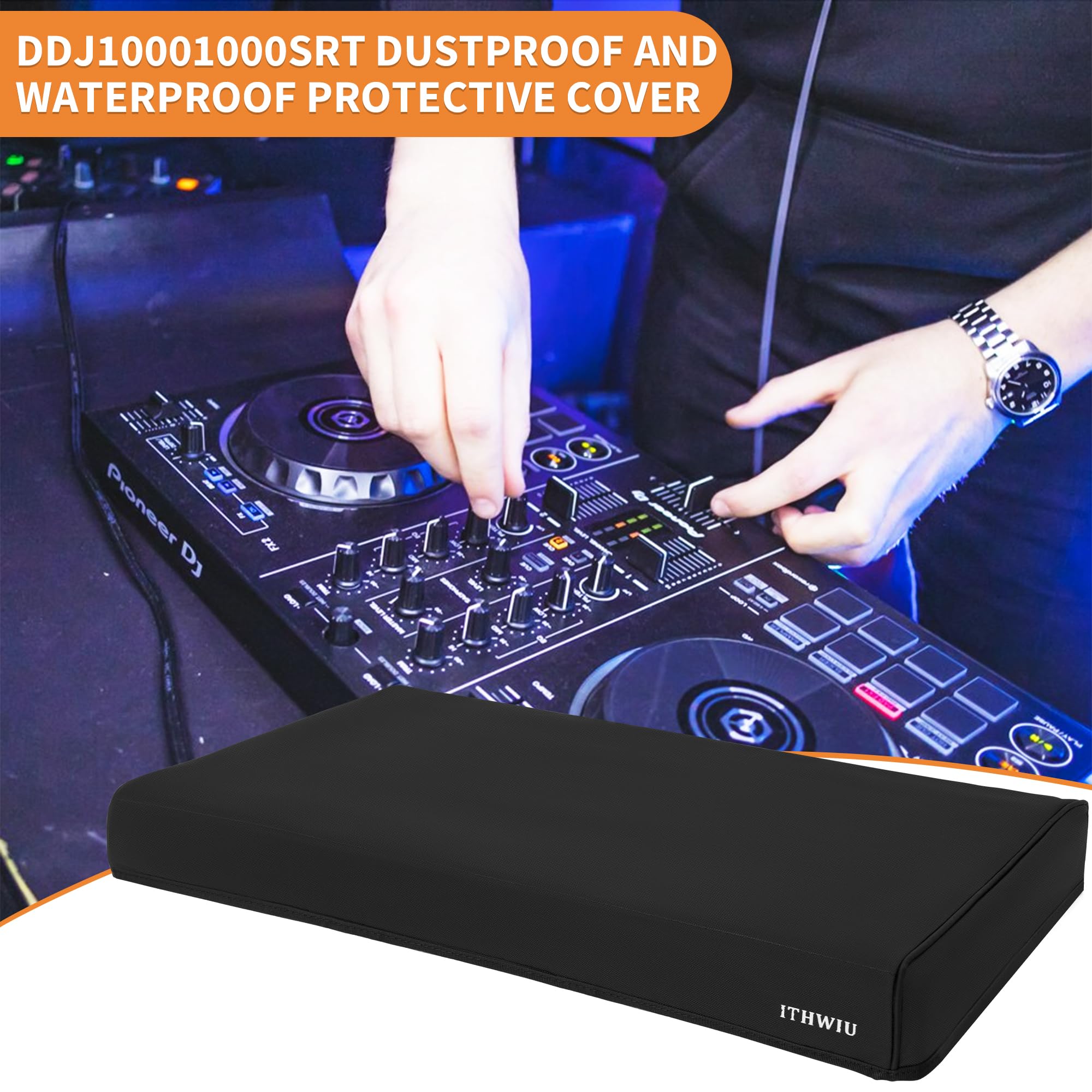 Funda protectora para mezclador DDJ 1000 1000SRT, resistente al polvo y al agua, 27.8 pulgadas de largo x 14 pulgadas de ancho x 3 pulgadas de alto, color negro