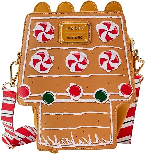Miniatura 2 de Loungefly Peanuts Snoopy Gingerbread House Figural Crossbody Purse Snoopy