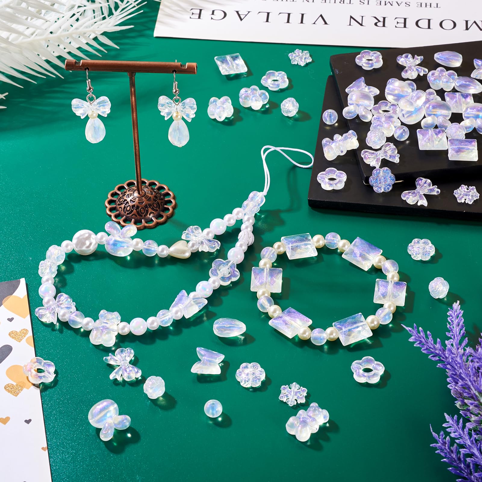 FASHEWELRY 200pcs Clear Acrylic Bear Beads Mixed Color Transparent Gummy Bear Spacer Beads Mini Cute Bears Loose Beads Bulk for Bracelet Necklace Earring Jewelry Making: Clear, 12 Style