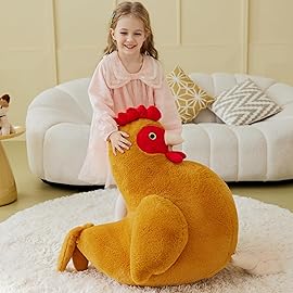 IKASA Giant Chicken Stuffed Animal Plush Toy,Big Large Jumbo Soft Toys,25.5 Huge Size Cute Fluffy Plushy Oversized Fat Plushie,Gifts for Kids
