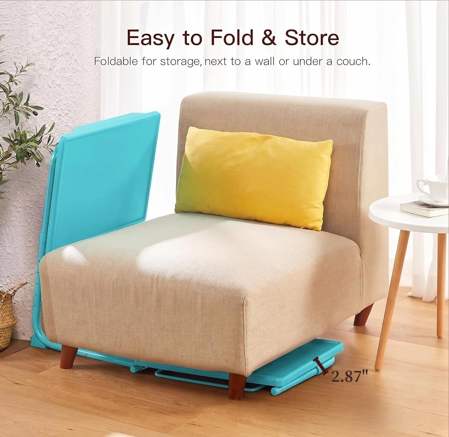 Mesa de TV ajustable – Bandeja de TV en la cama y el sofá, cómoda mesa plegable con 6 ajustes de altura y 3 ángulos de inclinación (azul)