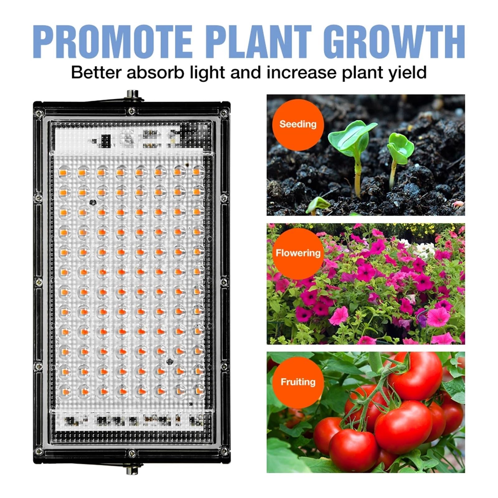 Lámpara de cultivo, Luz Led for cultivo de plantas, lámpara hidropónica de espectro completo, fitoamplificadores LED, luz for invernadero, semillas, iluminación for cultivo de flores, 50W, 100W(100W)