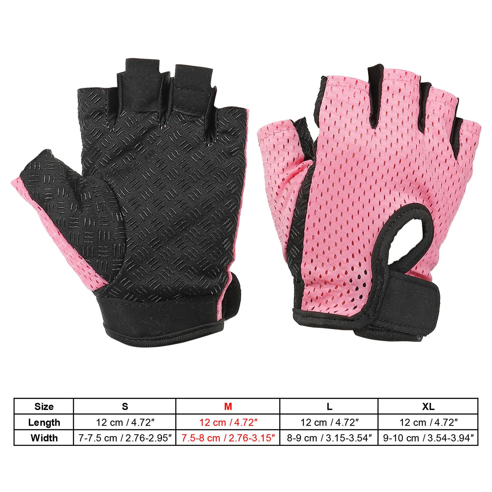 PATIKIL Fishing Gloves, 1 Pair Breathable Fingerless Sun Protection Gloves for Men Women Rowing Kayaking Cycling Hiking, Pink (M Size) - Image 3