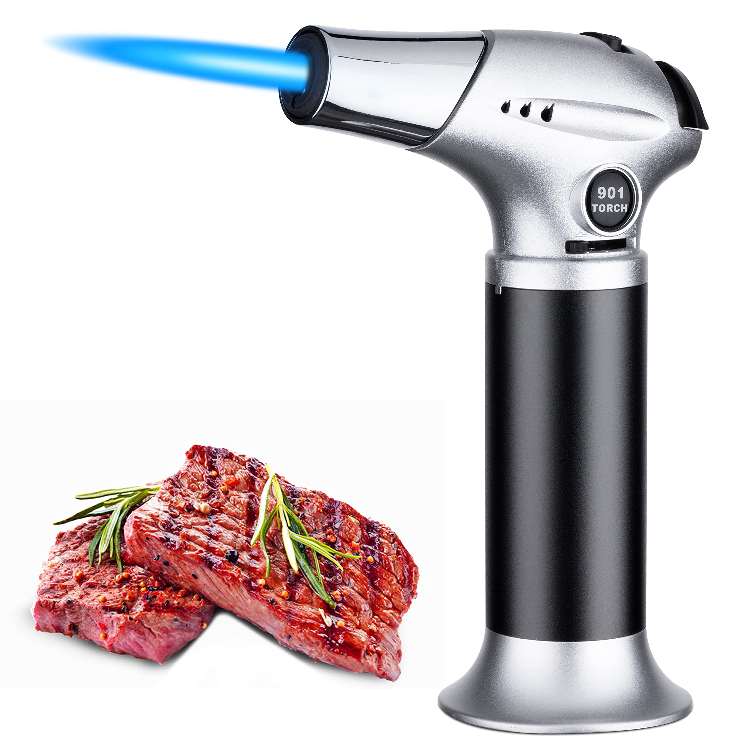 Buy Lavvio Blowtorch Bunsen burner, burner kitchen burner, refillable butane burner with safety