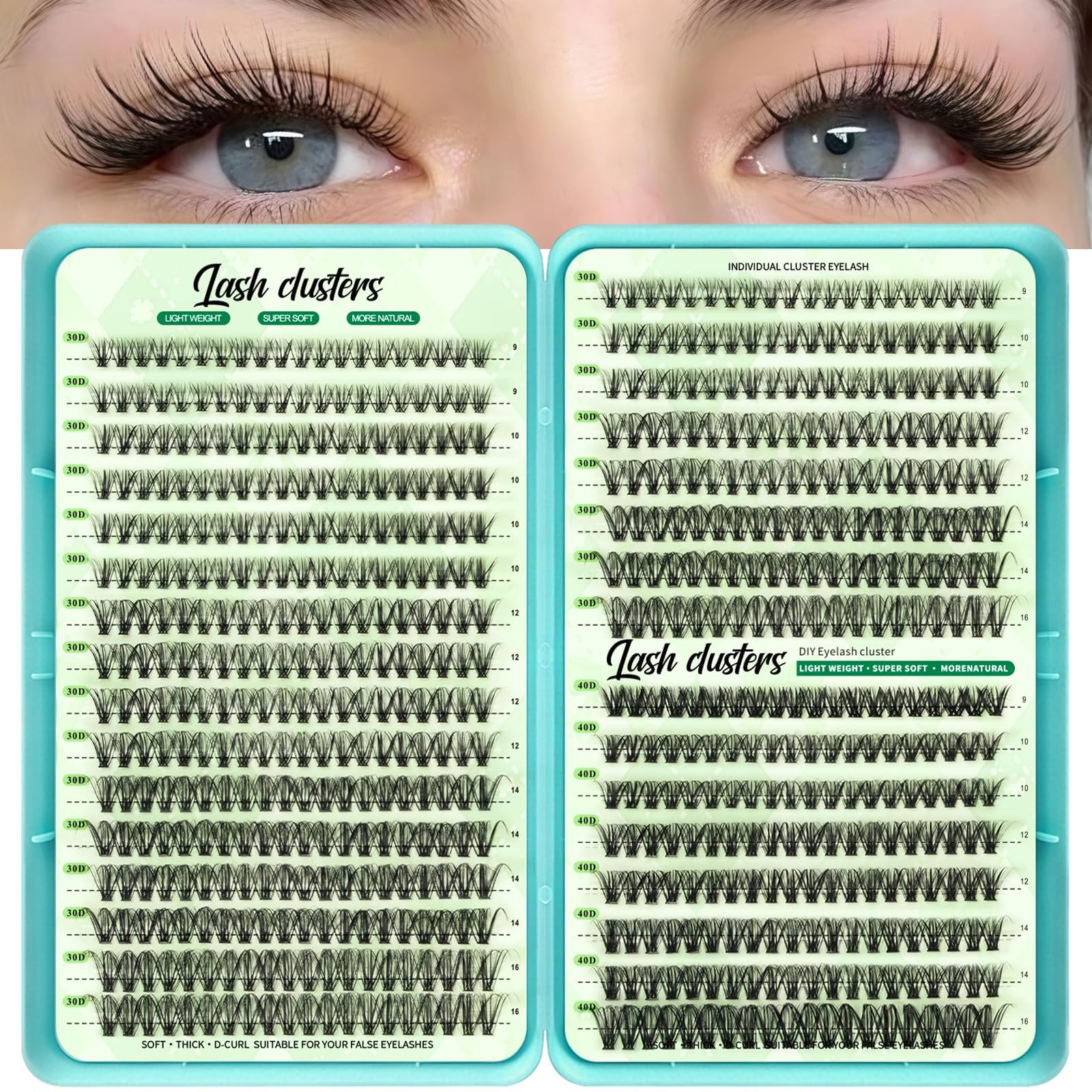 600 Wispy Lash Clusters - Natural Look Eyelashes -8