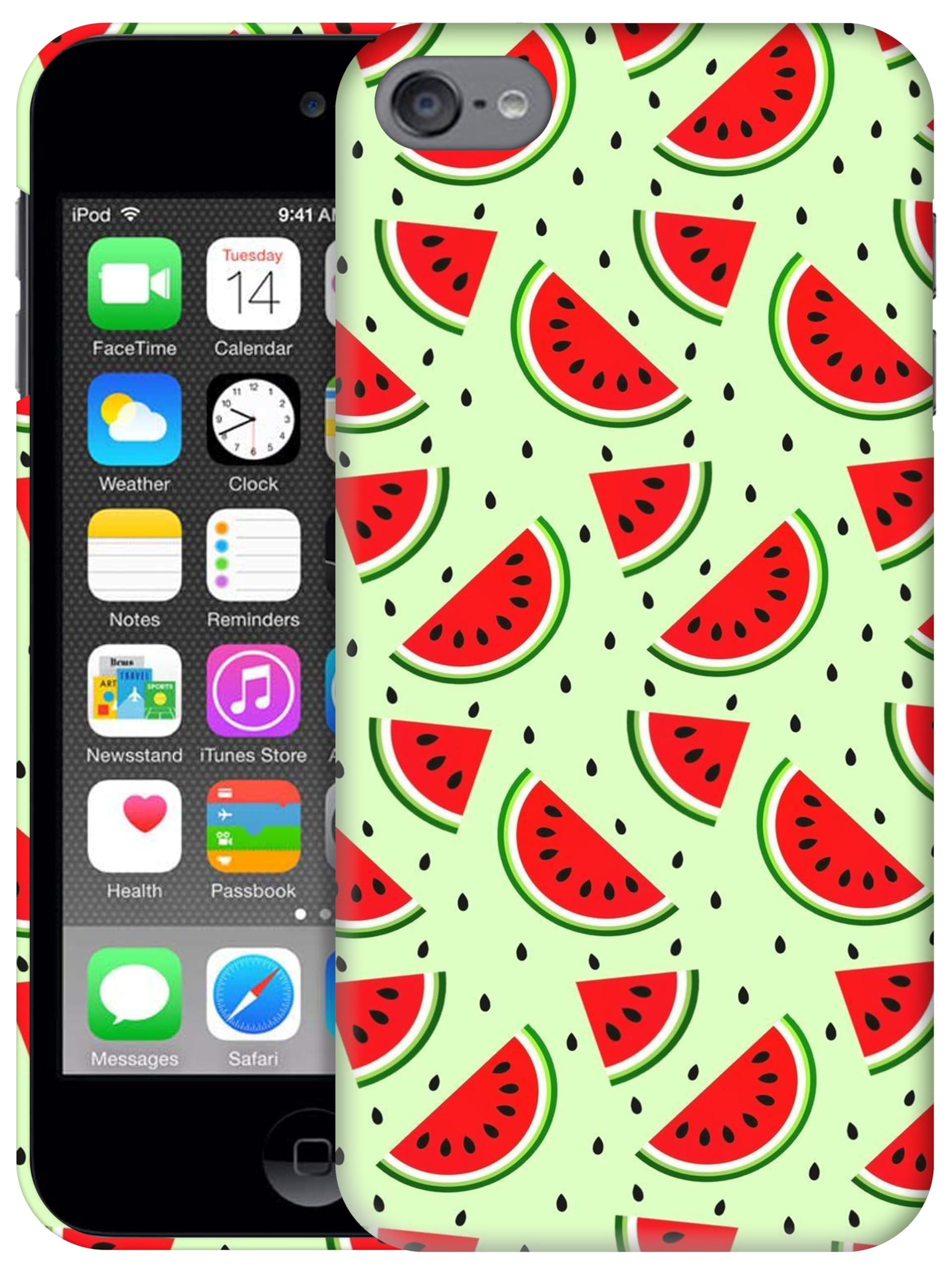 SM CASES Compatible with iPod Touch 7, iPod Touch 6, iPod Touch 5 Case - Watermelon Pattern Design 3D Printed Phone Back Hard Plastic Cover for iPod Touch 7/6 / 5.