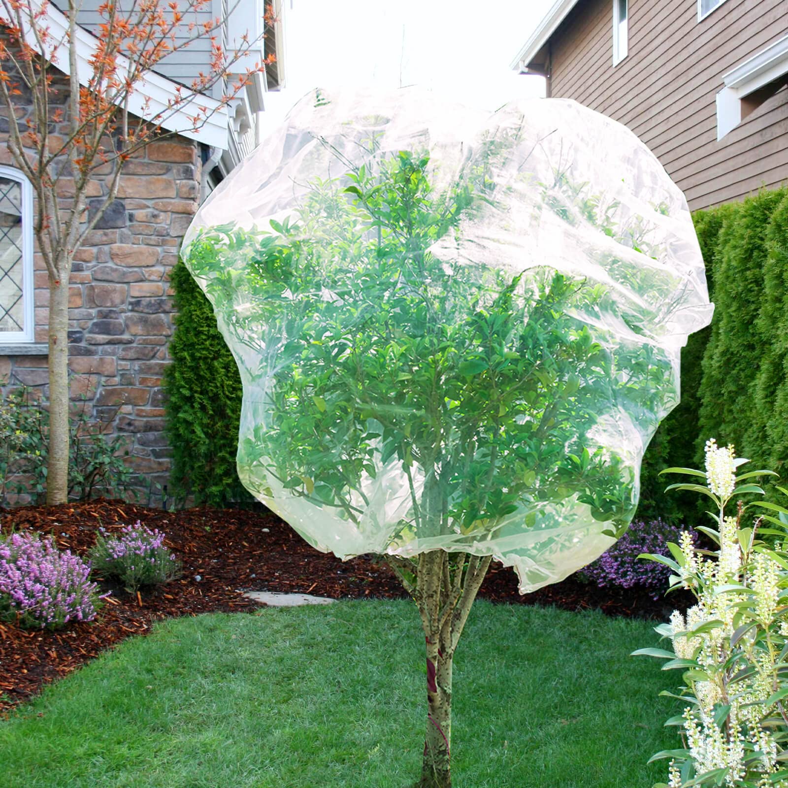 Garden Netting Bird Insect Barrier, 6.56 x 6.56 ft Plant Netting with Zipper and Drawstring, Bug Netting Plant Cover for Protecting Plants Fruits Flowers
