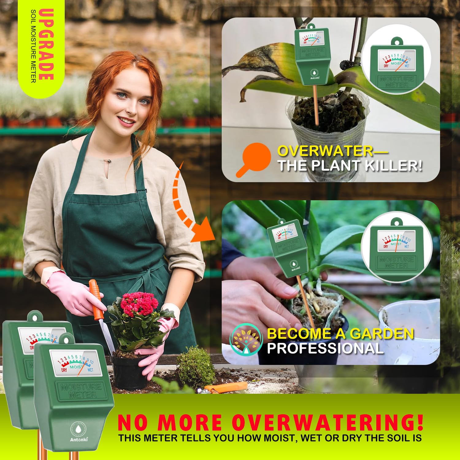 Snapklik.com : Antonki Plant Water Meter, Soil Moisture Meter, Soil ...