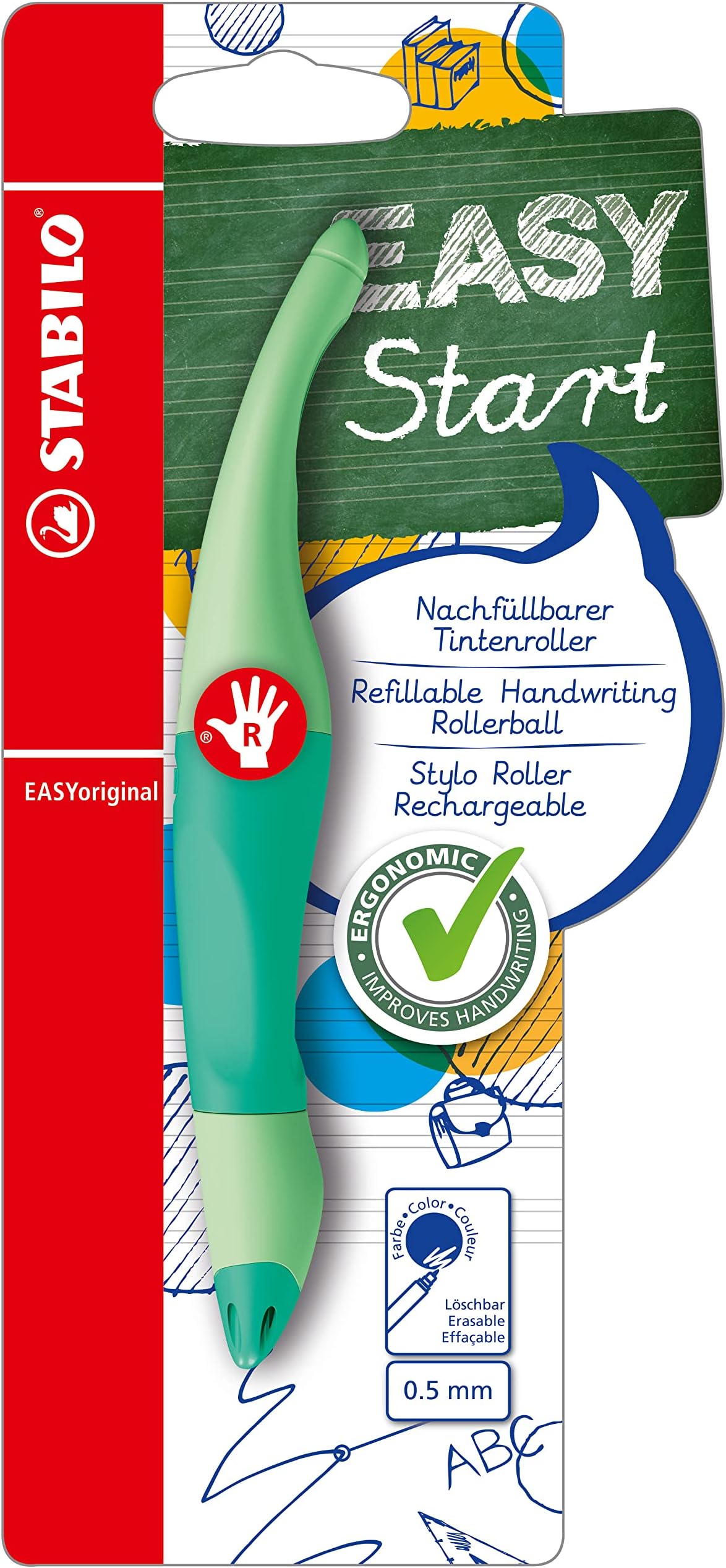 STABILO EASYoriginal Tintenroller Für Linkshänder - Löschbar, Mit 3 Patronen