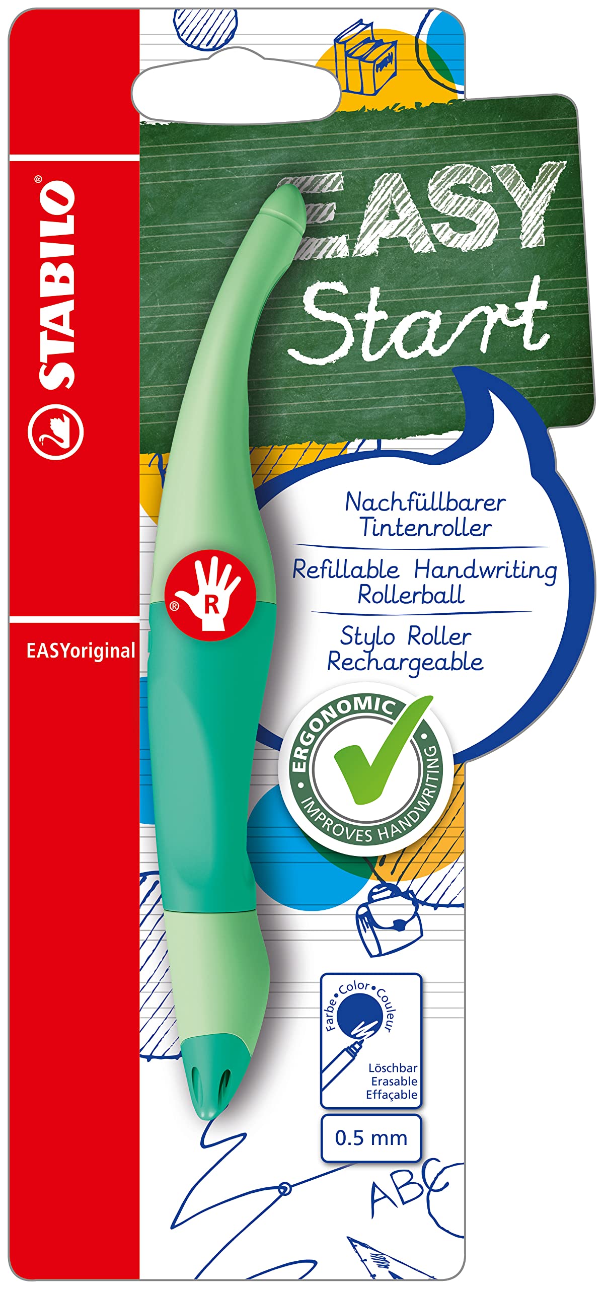 STABILO Easyoriginal Roller Ball Point Pen - Right Hander - Hint of Mint