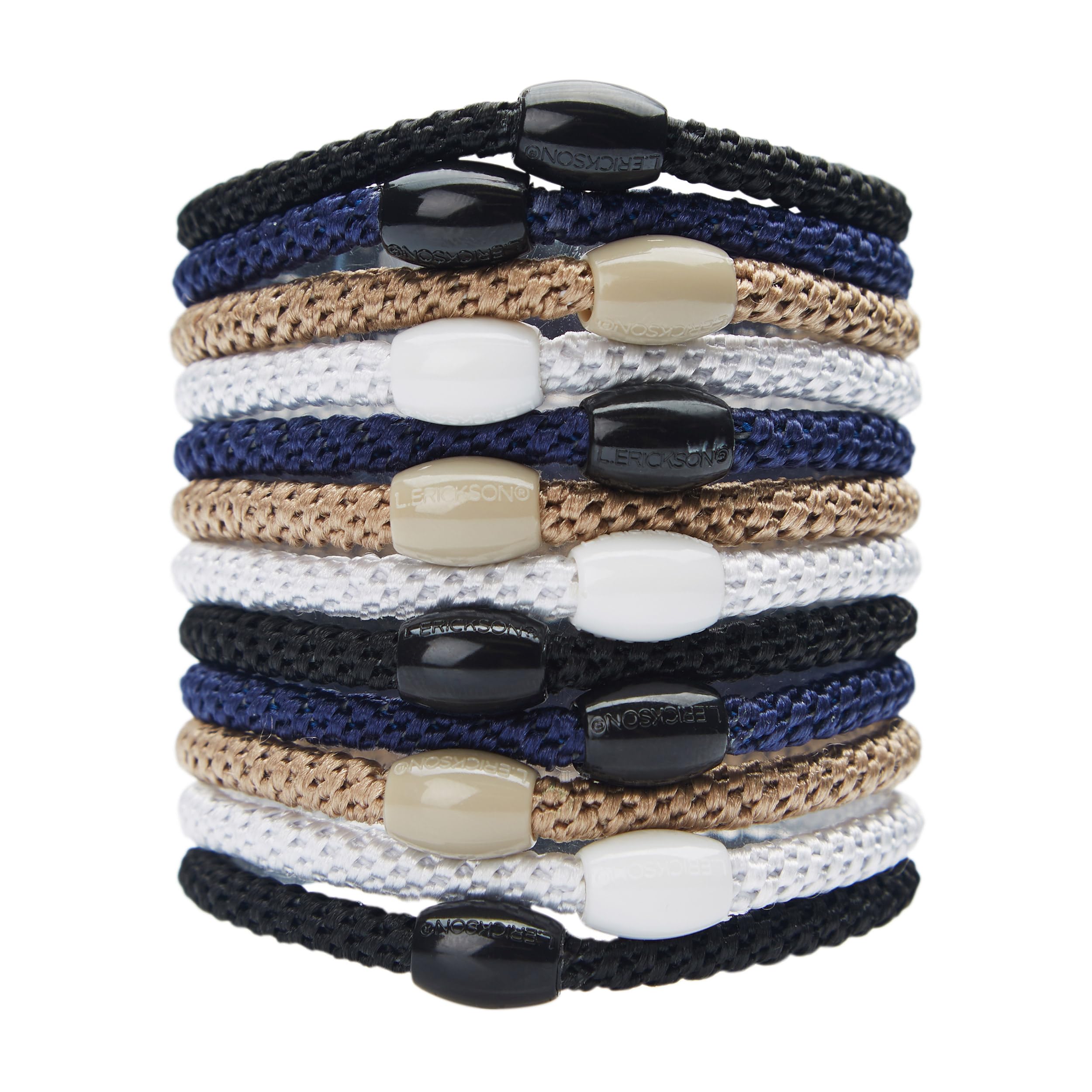 L. Erickson Grab & Go Ponytail Holder, Classic, Set of Twelve - Exceptionally Secure with Gentle Hold