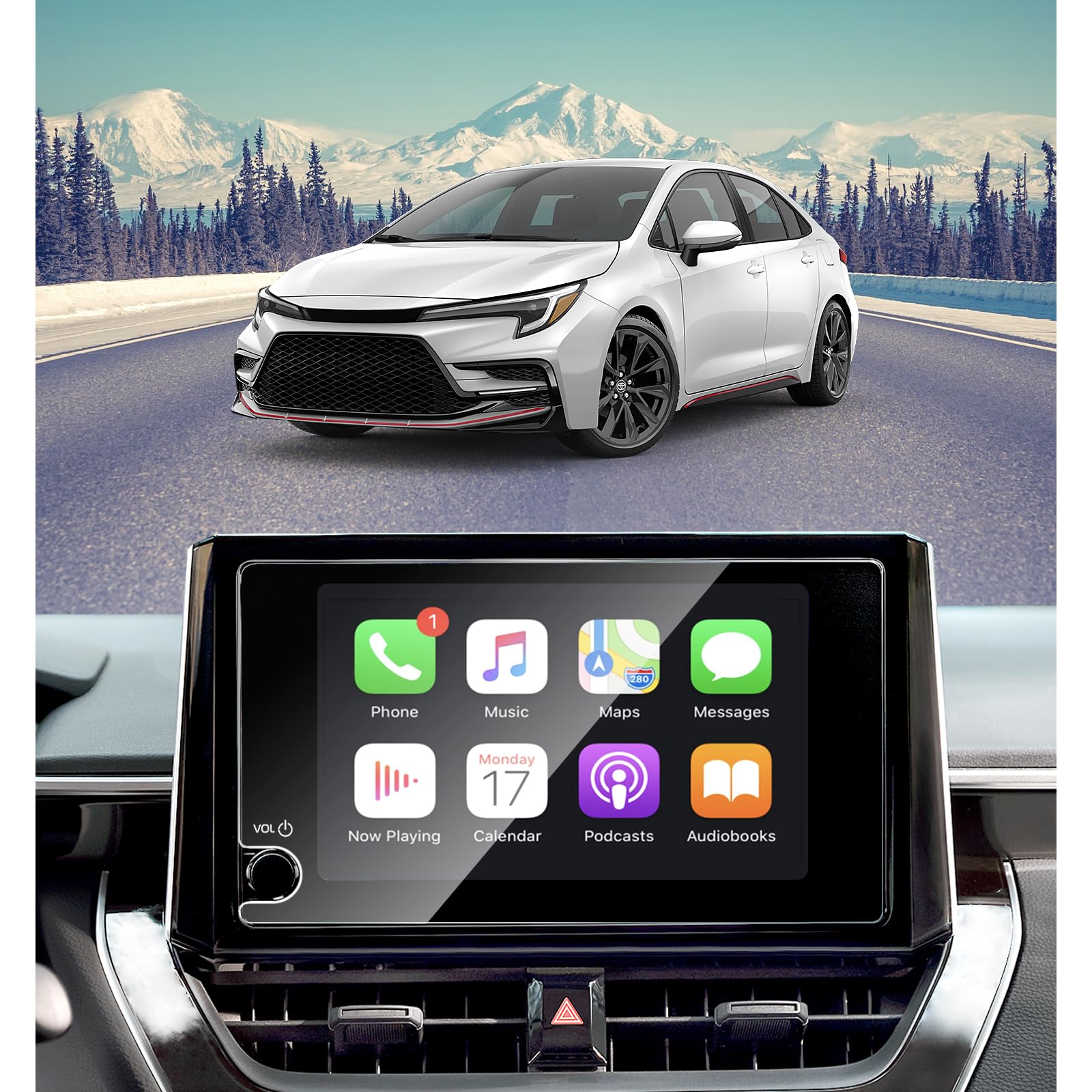 PZSWUXIE for 2023 2024 2025 Toyota Corolla LE/SE/XSE/Hatchback/GR/Hybrid 8 Inch HD Tempered Glass Touch Screen Protector 9H Hardness Corolla Cross