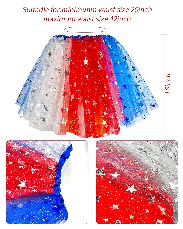 Hiwtonk 4th of July Tutu Set Patriotic Costume Women Independence Day by Hiwtonk - Used condition - Image 7