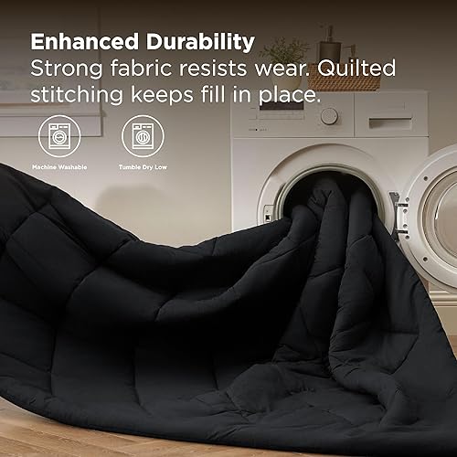 Miniatura 7 de Bedsure Juego de edredón Queen de 7 piezas, ropa de cama suave de lujo en una bolsa, juego de edredón negro tamaño Queen, juego de cama para todas