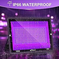 Vista 18 de 3 Pack 100W LED Black Light, Blacklight Flood Light with Plug and Switch, IP66 Waterproof Neon Glow for Party, Halloween, Fluorescent Poster, Body