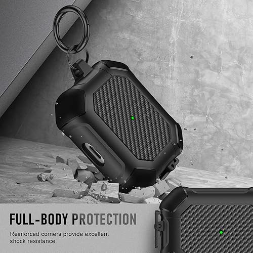 Miniatura 5 de Maxjoy Funda compatible con AirPods Pro 2 con kit de limpieza, armadura protectora rígida militar con bloqueo para funda de carga AirPod Pro 2, LED