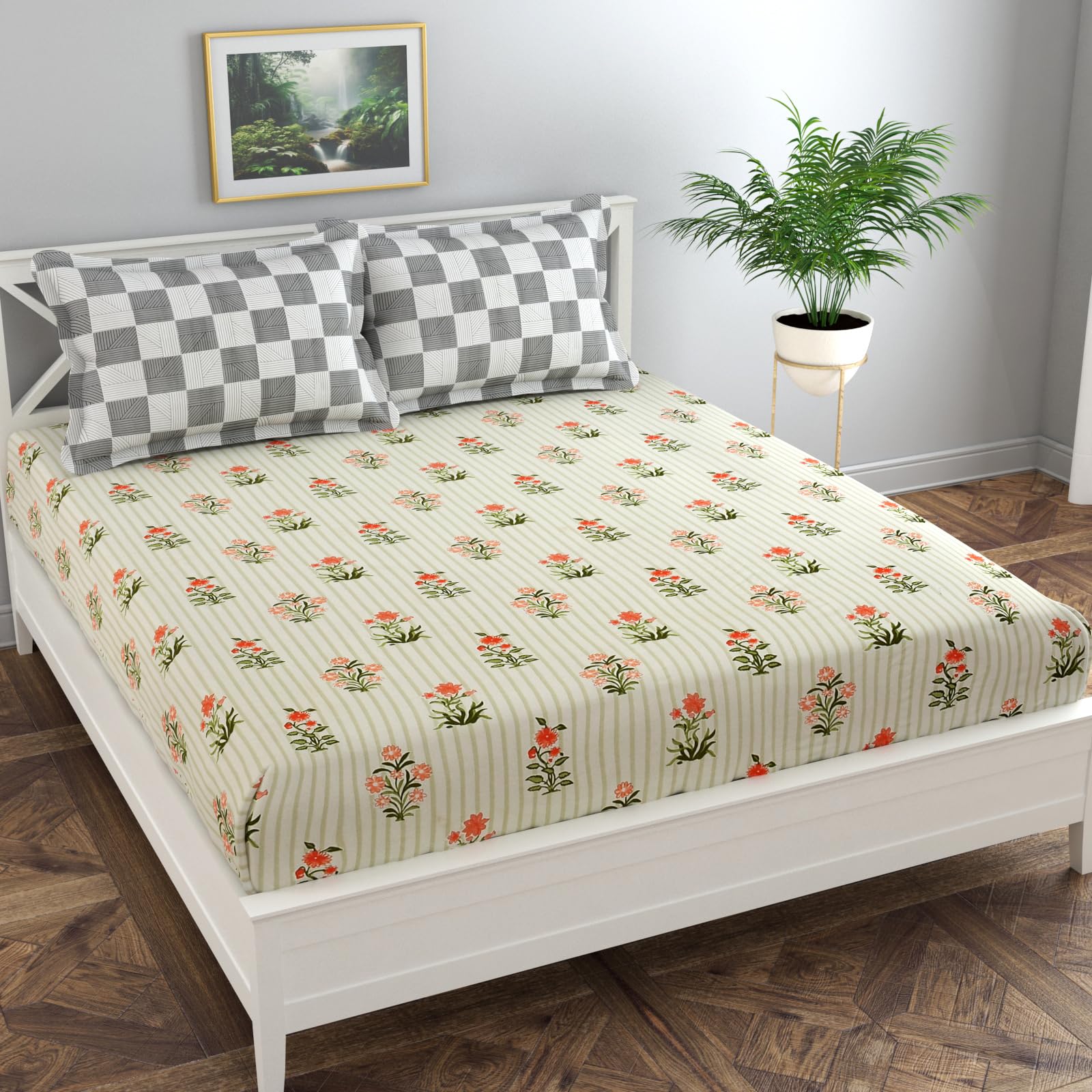 Florida Pink Floral Microfiber Bedsheet – Soft & Stylish -22