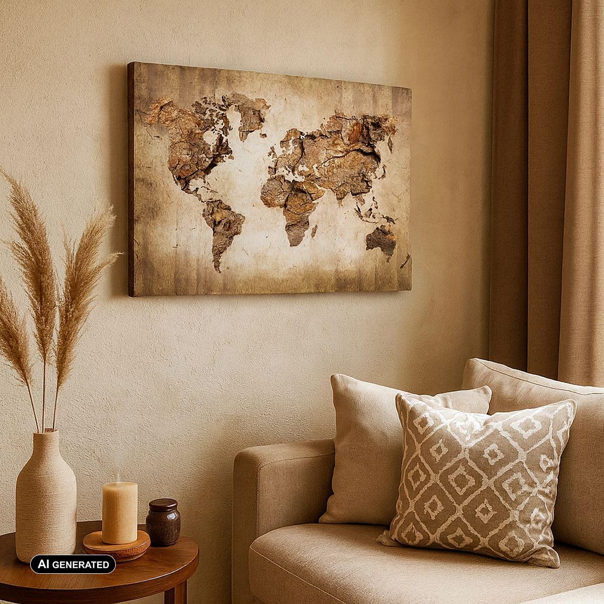 ARTTOR Moderne Impression sur Toile 100x70cm Image Tableau Decoration Murale carte monde moderne Grand Tableaux Decoratifs Muraux Chambre Horizontal Deco Cadre Décoration Salon Art Wall AA100x70-3590