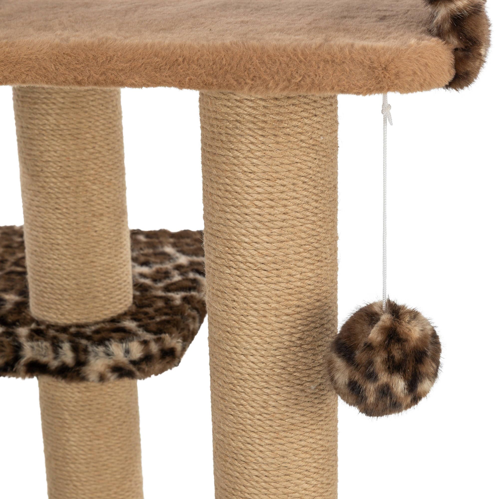 TRIXIE Arbre à chat Leo – Marron – 85 cm, multi-niveaux, griffoirs