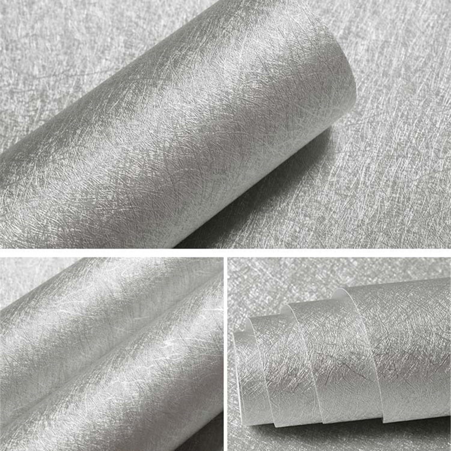 Vinilo Autoadhesivo de Papel Pintado Pelar y Pegar Removible Impermeable Adhesivo para Muebles Encimeras Revestimiento de Paredes y Renovación de Superficies De, Silver-Gray, 60cmx5m