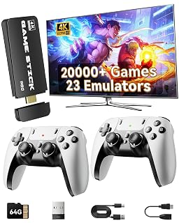 2025 Retro Gaming Console Pro 4K HDMI with 20,000+ Built-in Classic Video Games, Retro Game Stick with 23 Emulators Plug & Play TV Video Gaming Stick with 64GB Memory - Amazon product rated Grade B