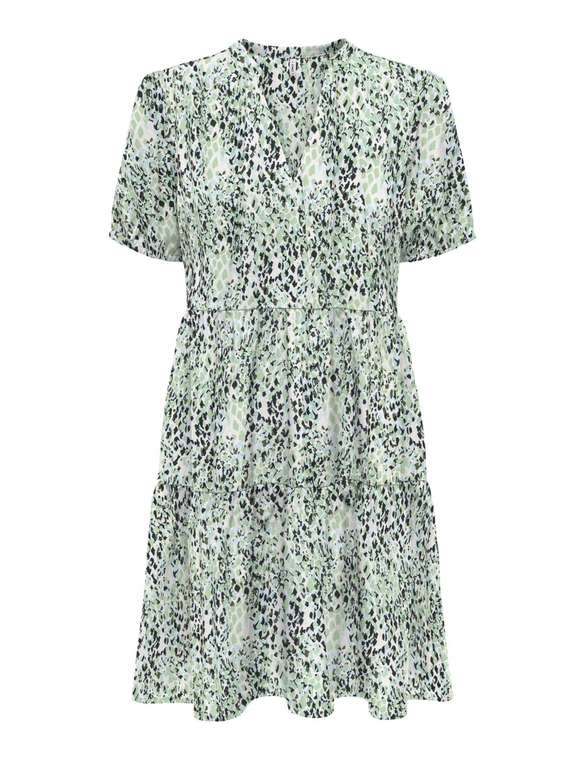 ONLY Women's Onlnova Life Vis S/S Thea Dress AOP, Quiet Green, S