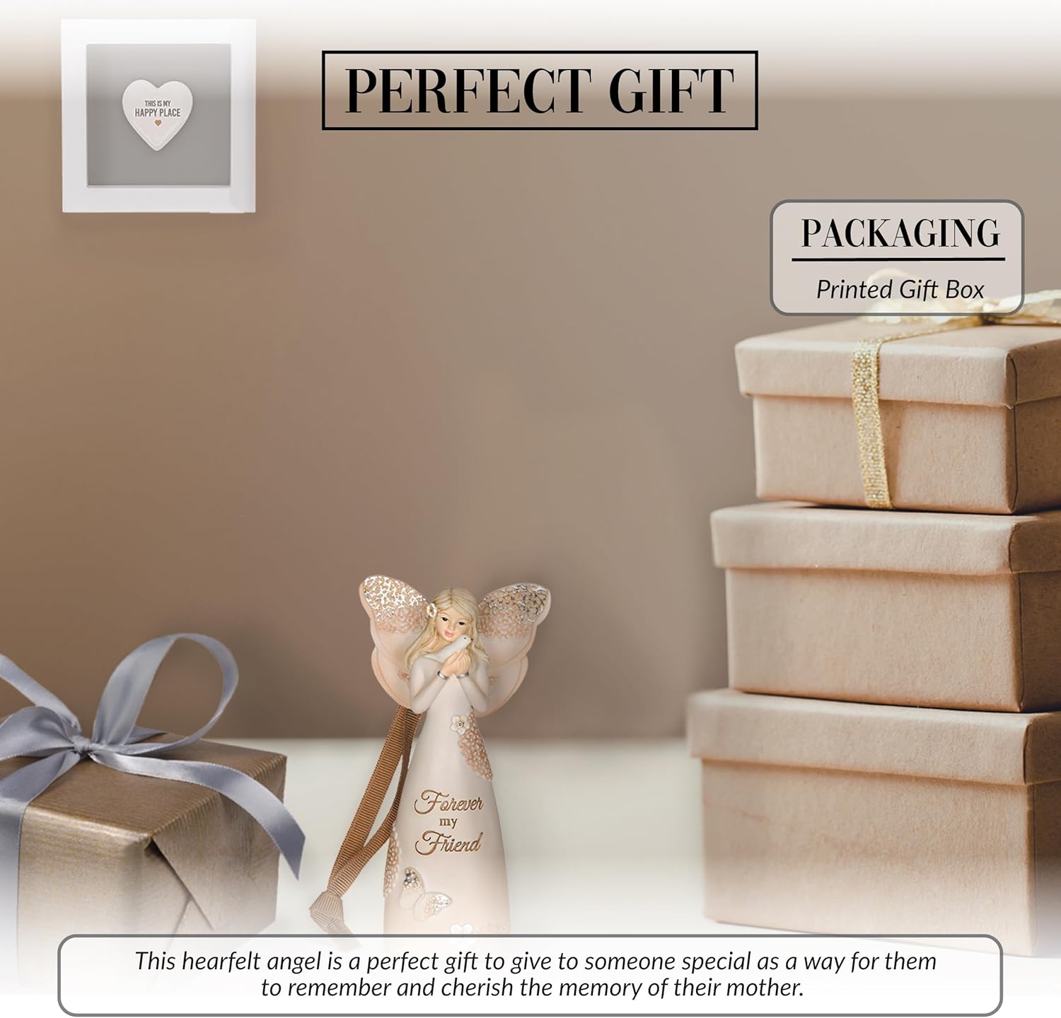 Pavilion Gift Company 19080 Forever Friend Angel Figurine/Ornament, 4-1/2-Inch, Gold - Image 3