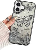Vista 67 de BITOBE Diseñada para iPhone 16 Pro Max, Bonita Funda de Mariposa 3D Delgada con Chapado Brillante Reluciente de Lujo para Mujeres y Niñas Protectora
