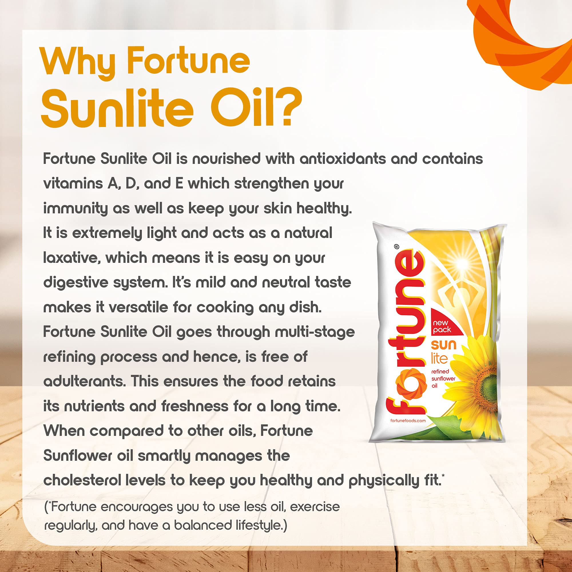 Fortune Sunlite Refined Sunflower Oil, 1L Buy Online in United Arab