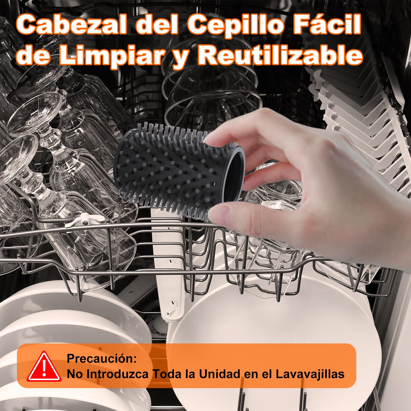 Cepillo Barbacoa,2 Velocidad (590 RPM, 1000 RPM) Incluye Dos Cabezales, Iluminación LED Cepillo Electrico Limpieza Hogar Recargable, Apto para Todo Tipo De Cepillos Eléctricos para Barbacoa (Negro)